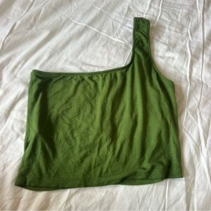 Stylish Asymmetrical Green Crop Top